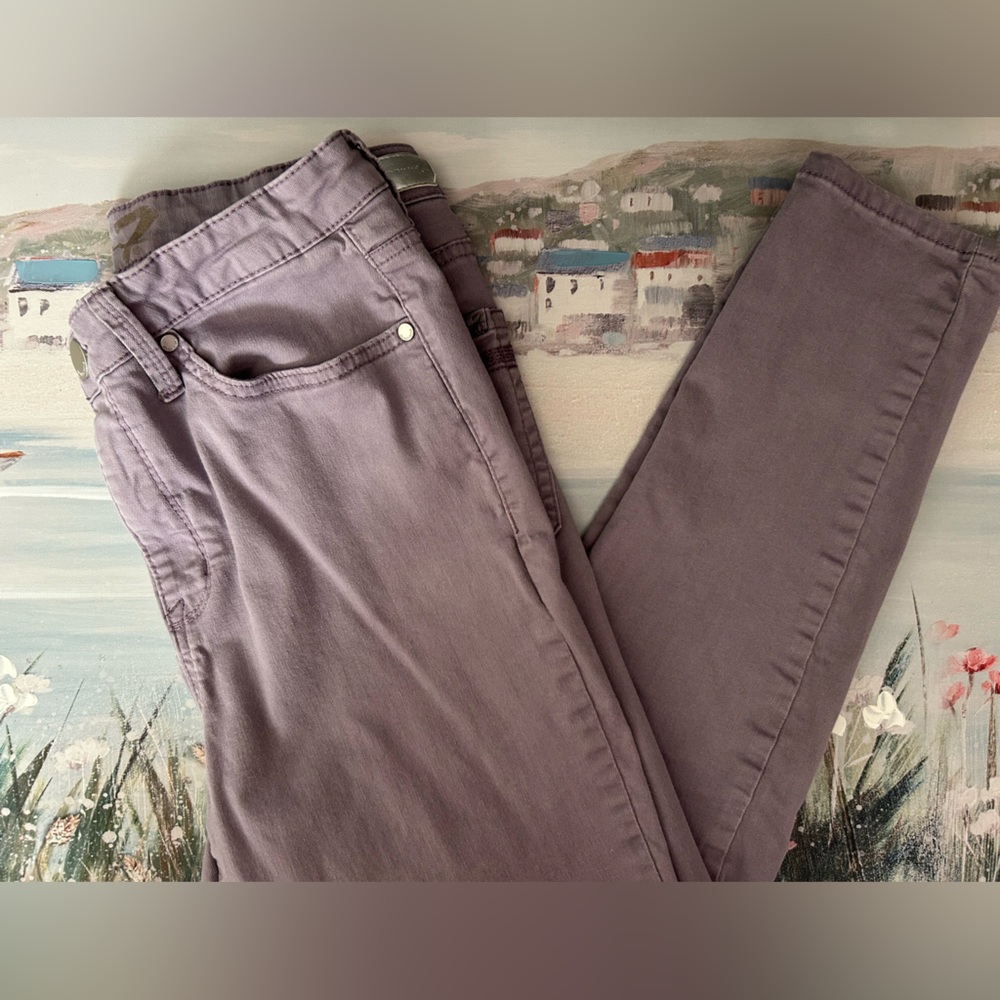 Seven High Rise Hollywood Skinny Denim Jeans Lavender Retro